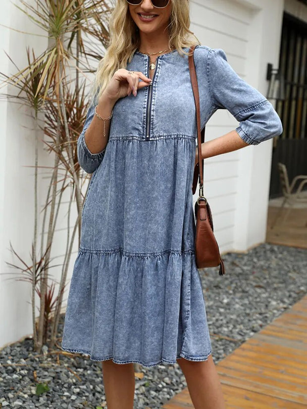 Imitation Denim Vintage Clothes Solid Female Fashion