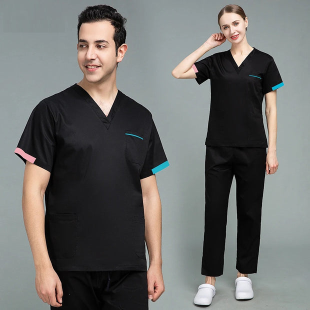 V Neck Nurse Work Suits Scrub Uniform