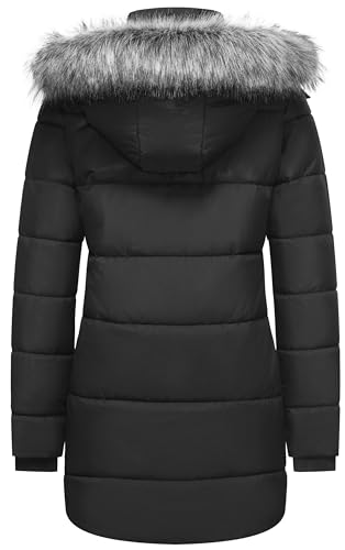 Puffer Coat Warm Snow Jacket with Fur Removable Hood