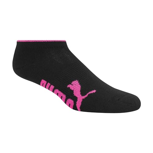 Puma Women's Half Terry Runner Socks 6-Pack, Black, 9-11