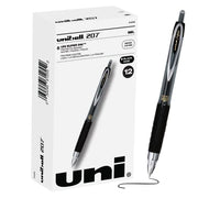 Uniball Signo 207 Gel Pen 12 Pack, 0.5mm Micro Black Pens