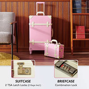 CO-Z Vintage Luggage Sets, 2 Piece Retro Suitcase with Spinner Wheels